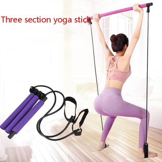 Three-section Pilates fitness stick